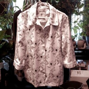 White, beaded, Alfred Dunner, lovingly used 💜 blazer.